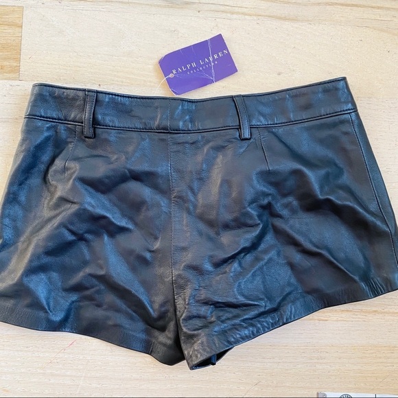 NEW Ralph Lauren Collection 100% leather booty shorts - Picture 8 of 11